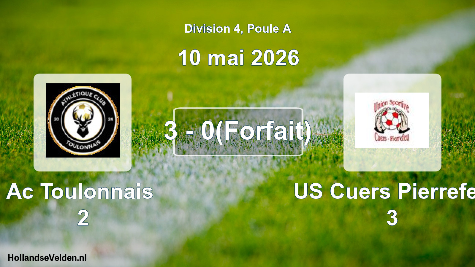 Total number of matches played: Ac Toulonnais 2 - US Cuers Pierrefeu 3 3 - 0(Forfait) (10 May 2026)