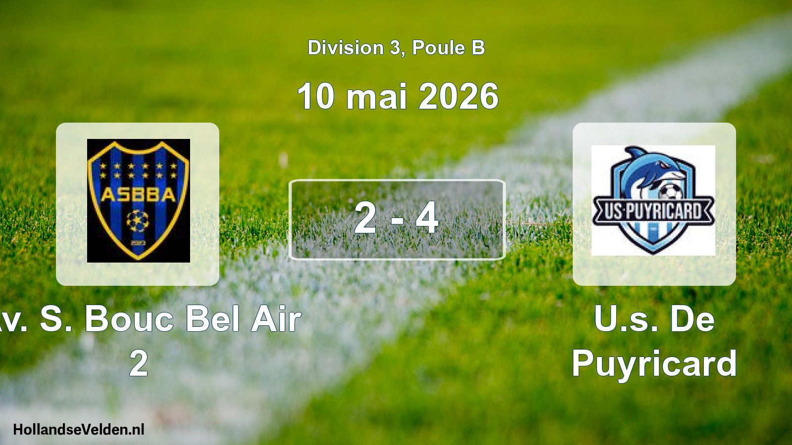 Match joué: Av. S. Bouc Bel Air 2 - U.s. De Puyricard 2 - 4 (10 mai 2026)
