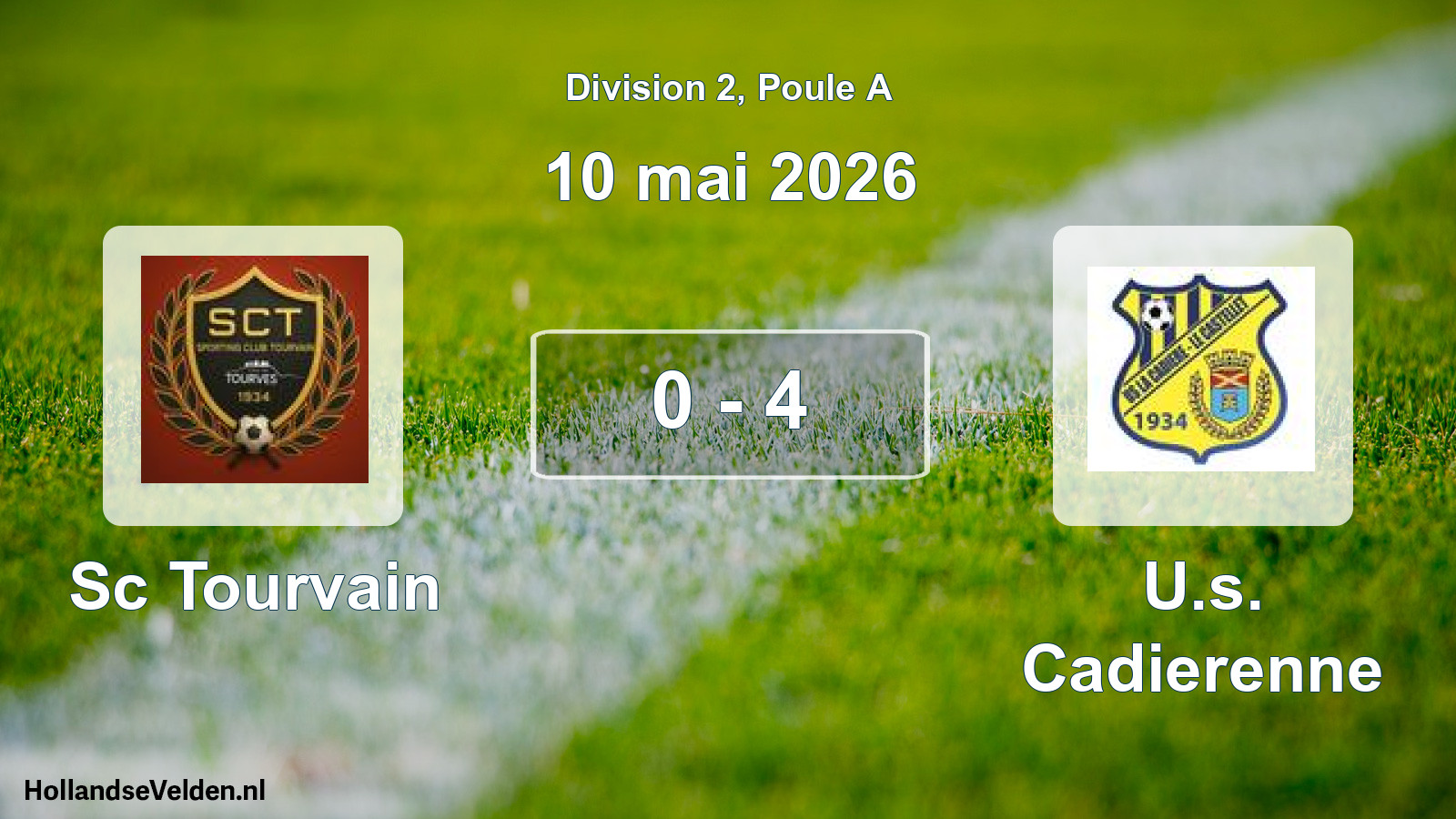 Match joué: Sc Tourvain - U.s. Cadierenne 0 - 4 (10 mai 2026)