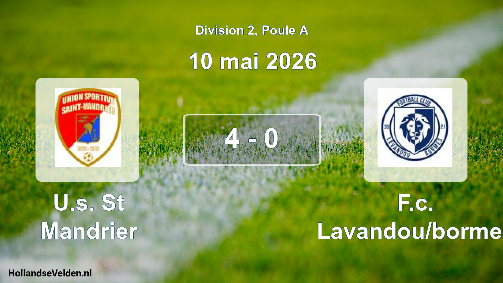 Match joué: U.s. St Mandrier - F.c. Lavandou/bormes 4 - 0 (10 mai 2026)