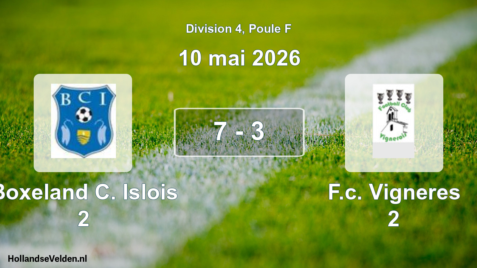 Match joué: Boxeland C. Islois 2 - F.c. Vigneres 2 7 - 3 (10 mai 2026)