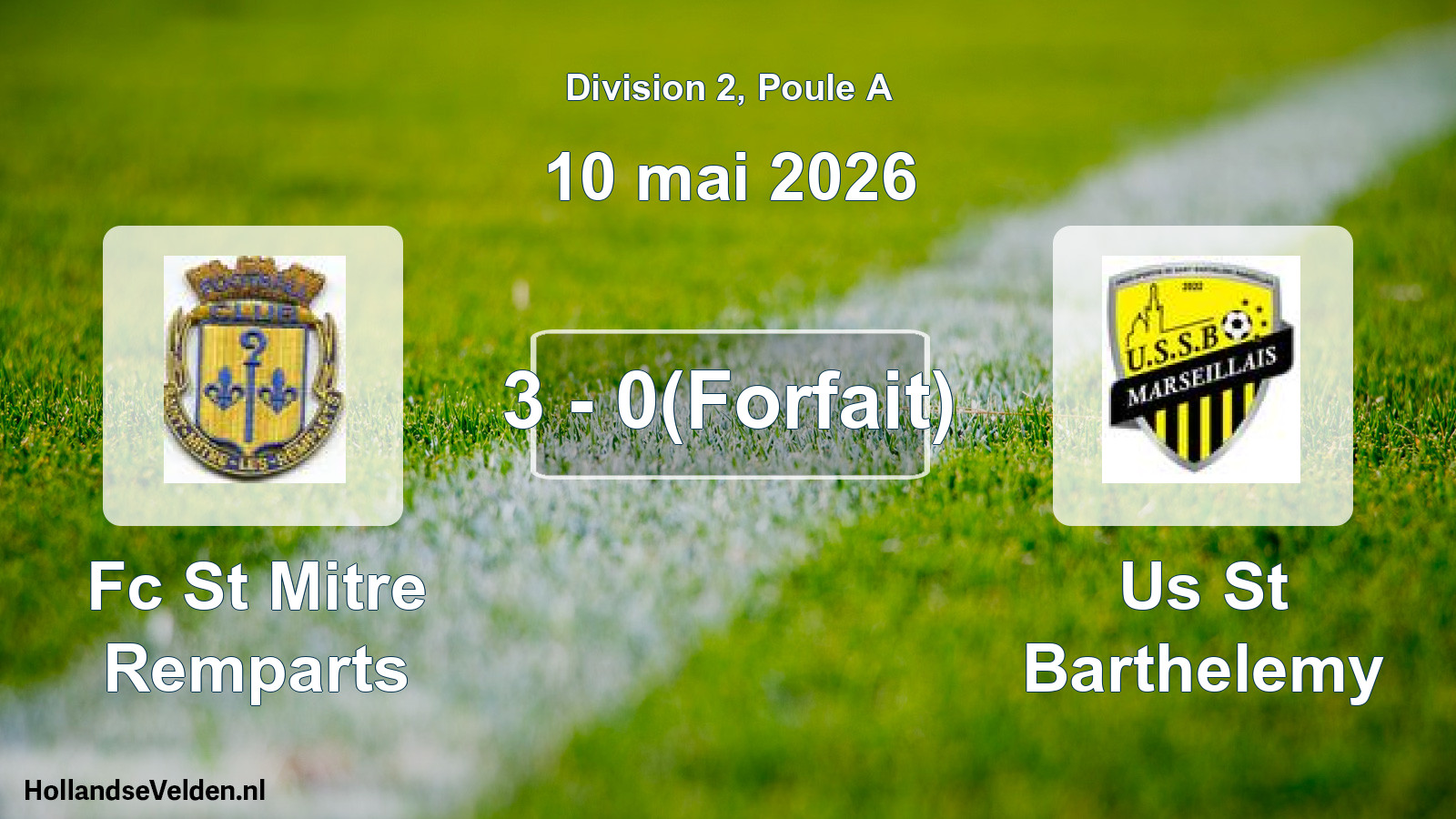 Total number of matches played: Fc St Mitre Remparts - Us St Barthelemy 3 - 0(Forfait) (10 May 2026)