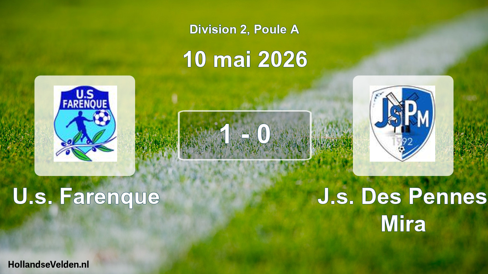 Total number of matches played: U.s. Farenque - J.s. Des Pennes Mira 1 - 0 (10 May 2026)