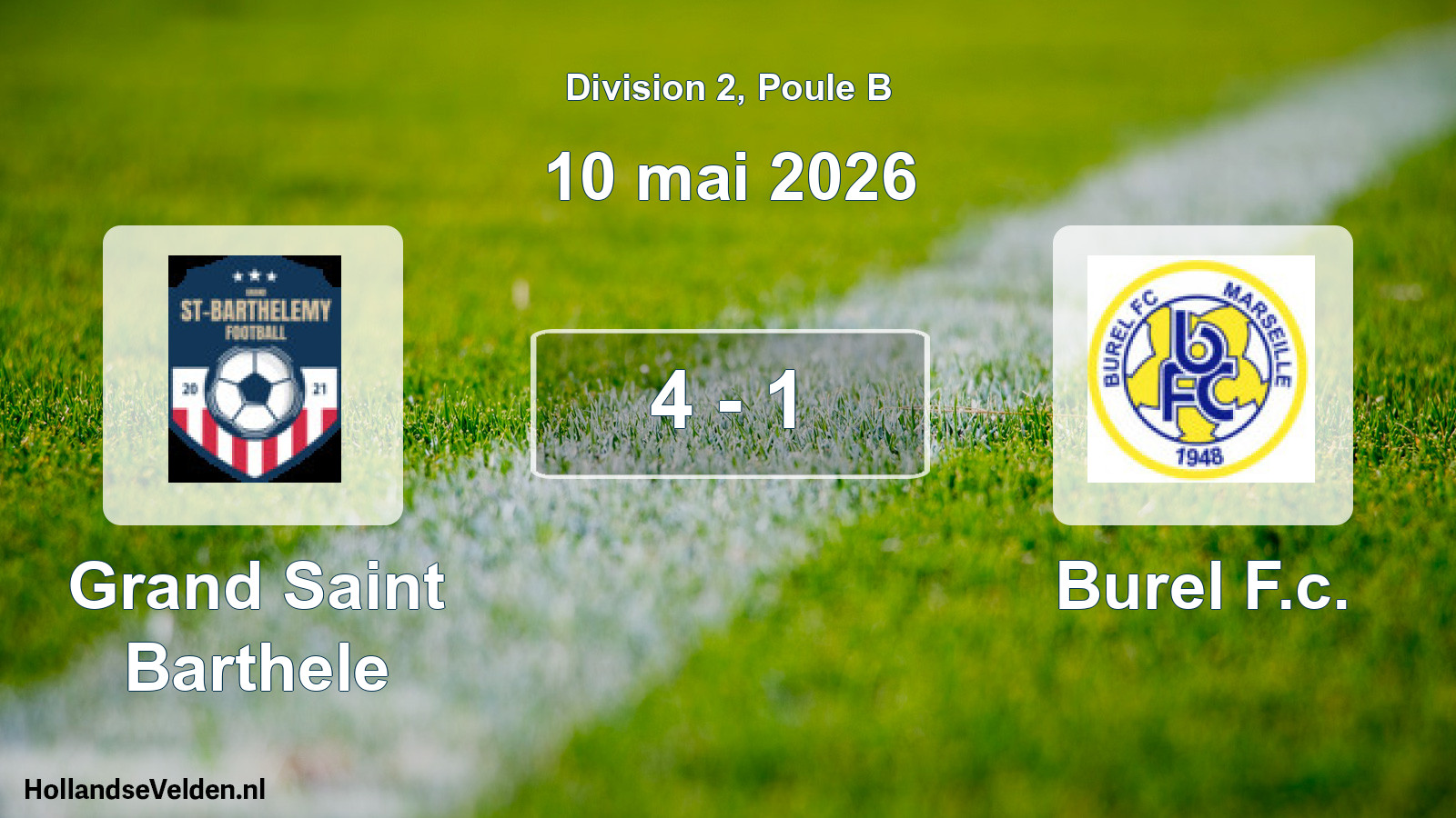 Gespeelde wedstrijd: Grand Saint Barthele - Burel F.c. 4 - 1 (10 mei 2026)