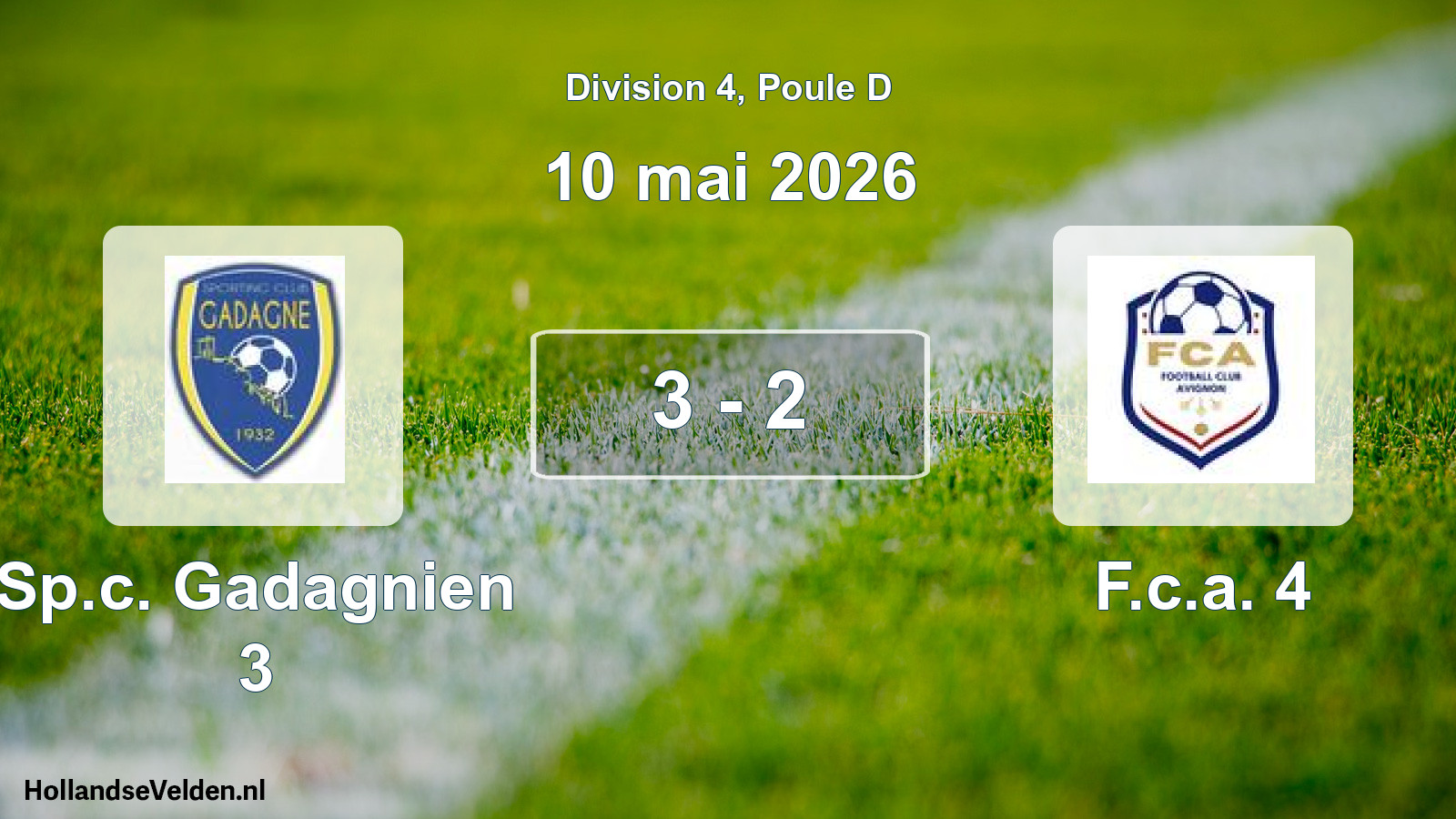 Total number of matches played: Sp.c. Gadagnien 3 - F.c.a. 4 3 - 2 (10 May 2026)