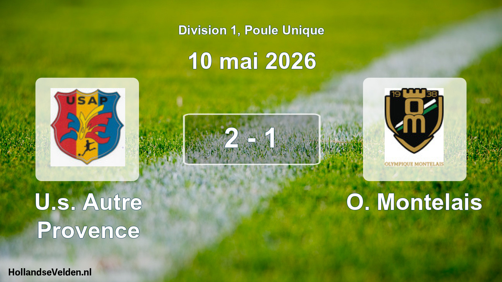 Total number of matches played: U.s. Autre Provence - O. Montelais 2 - 1 (10 May 2026)