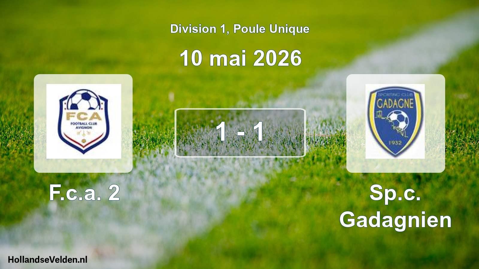 Total number of matches played: F.c.a. 2 - Sp.c. Gadagnien 1 - 1 (10 May 2026)