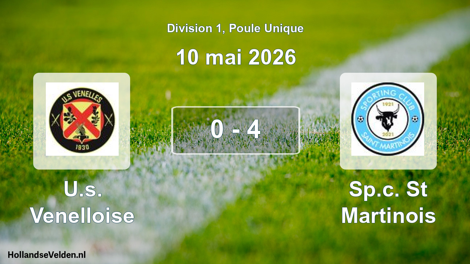 Total number of matches played: U.s. Venelloise - Sp.c. St Martinois 0 - 4 (10 May 2026)