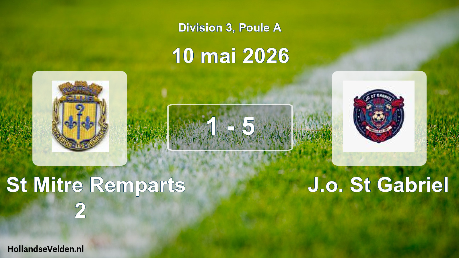 Match joué: Fc St Mitre Remparts 2 - J.o. St Gabriel 1 - 5 (10 mai 2026)