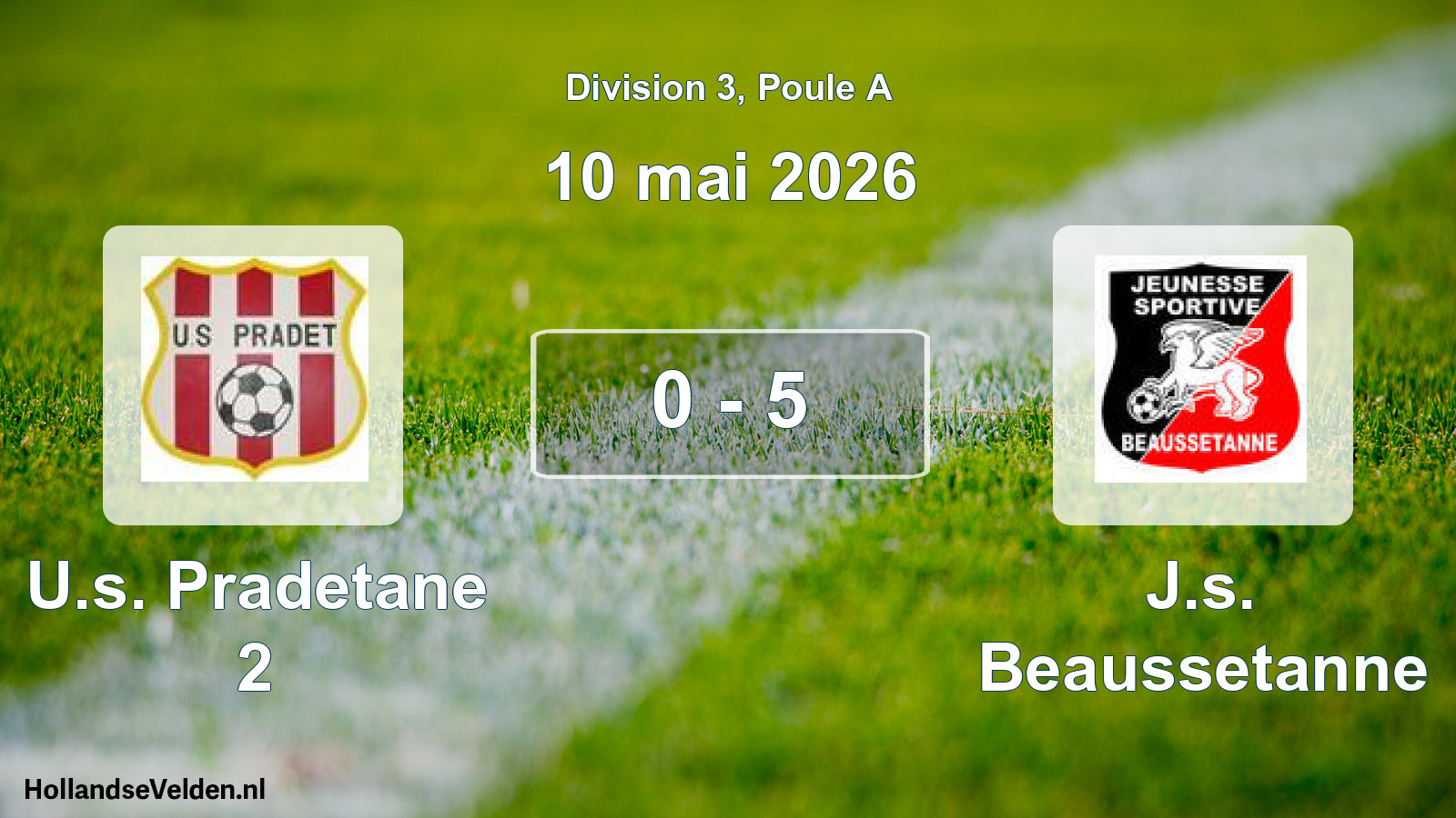 Match joué: U.s. Pradetane 2 - J.s. Beaussetanne 0 - 5 (10 mai 2026)
