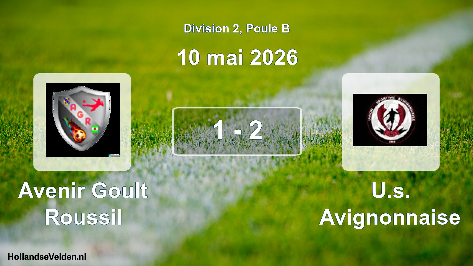 Match joué: Avenir Goult Roussil - U.s. Avignonnaise 1 - 2 (10 mai 2026)