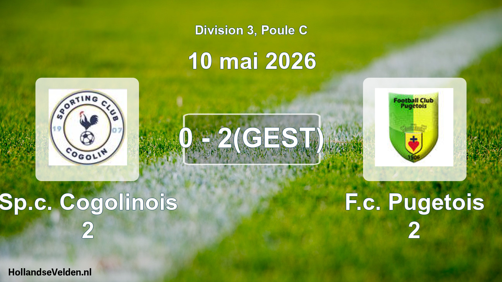 Match abandonné: Sp.c. Cogolinois 2 - F.c. Pugetois 2 (10 mai 2026)