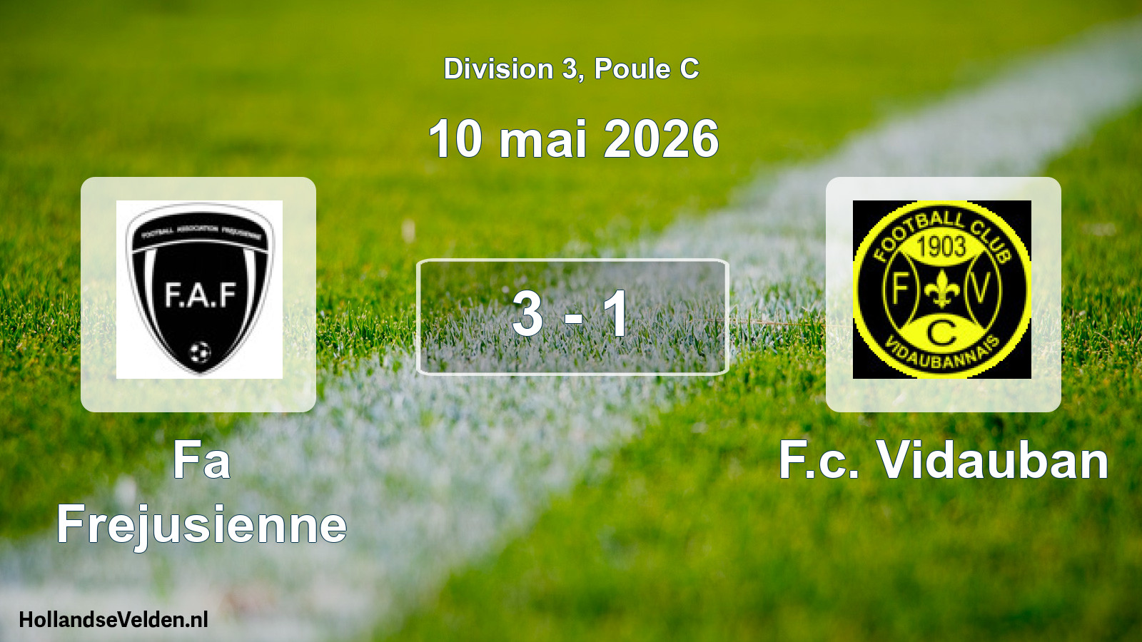 Match joué: Fa Frejusienne - F.c. Vidauban 3 - 1 (10 mai 2026)