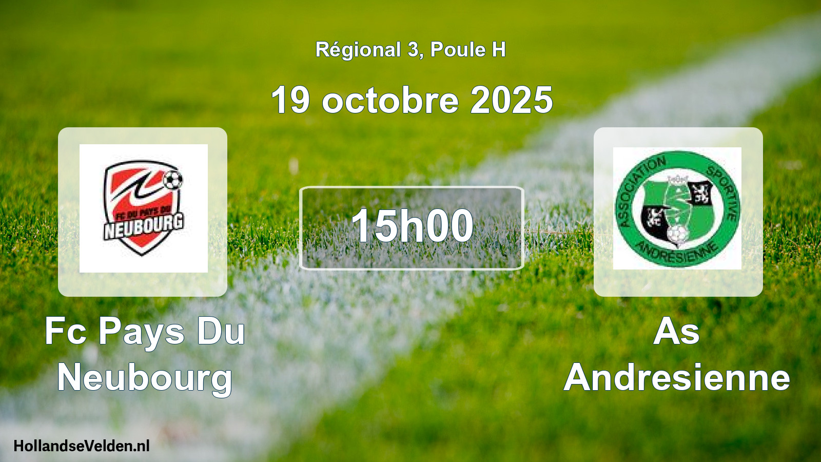 Geplande wedstrijd: Fc Pays Du Neubourg - As Andresienne (19 oktober 2025)