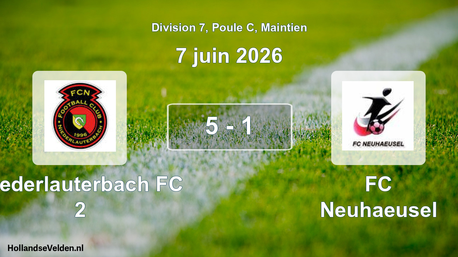 Gespeelde wedstrijd: Niederlauterbach FC 2 - FC Neuhaeusel 5 - 1 (7 juni 2026)