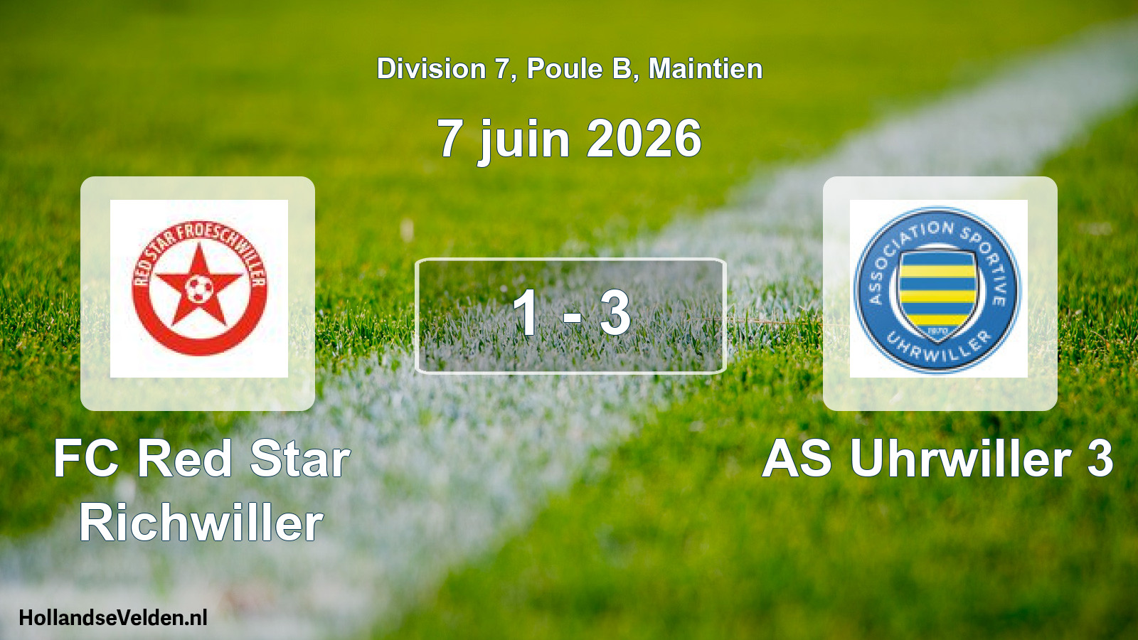 Gespeelde wedstrijd: FC Red Star Richwiller - AS Uhrwiller 3 1 - 3 (7 juni 2026)