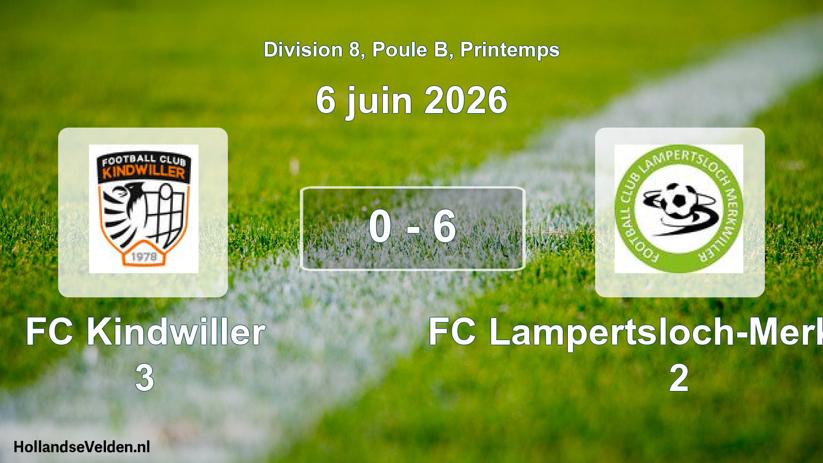 Gespeelde wedstrijd: FC Kindwiller 3 - FC Lampertsloch-Merkwiller 2 0 - 6 (6 juni 2026)