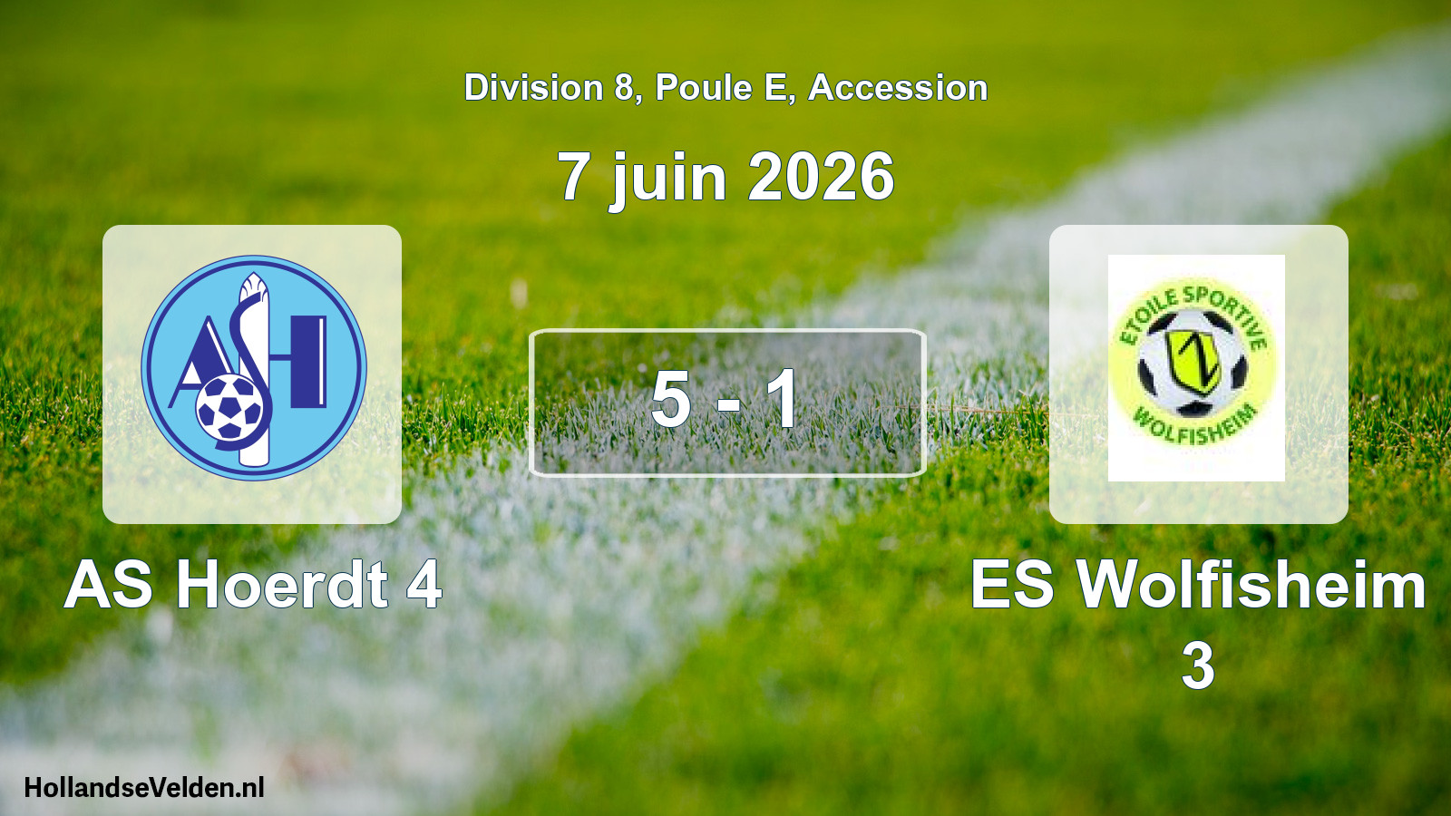 Gespeelde wedstrijd: AS Hoerdt 4 - ES Wolfisheim 3 5 - 1 (7 juni 2026)