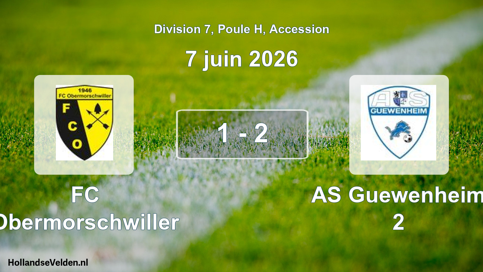 Gespeelde wedstrijd: FC Obermorschwiller - AS Guewenheim 2 1 - 2 (7 juni 2026)