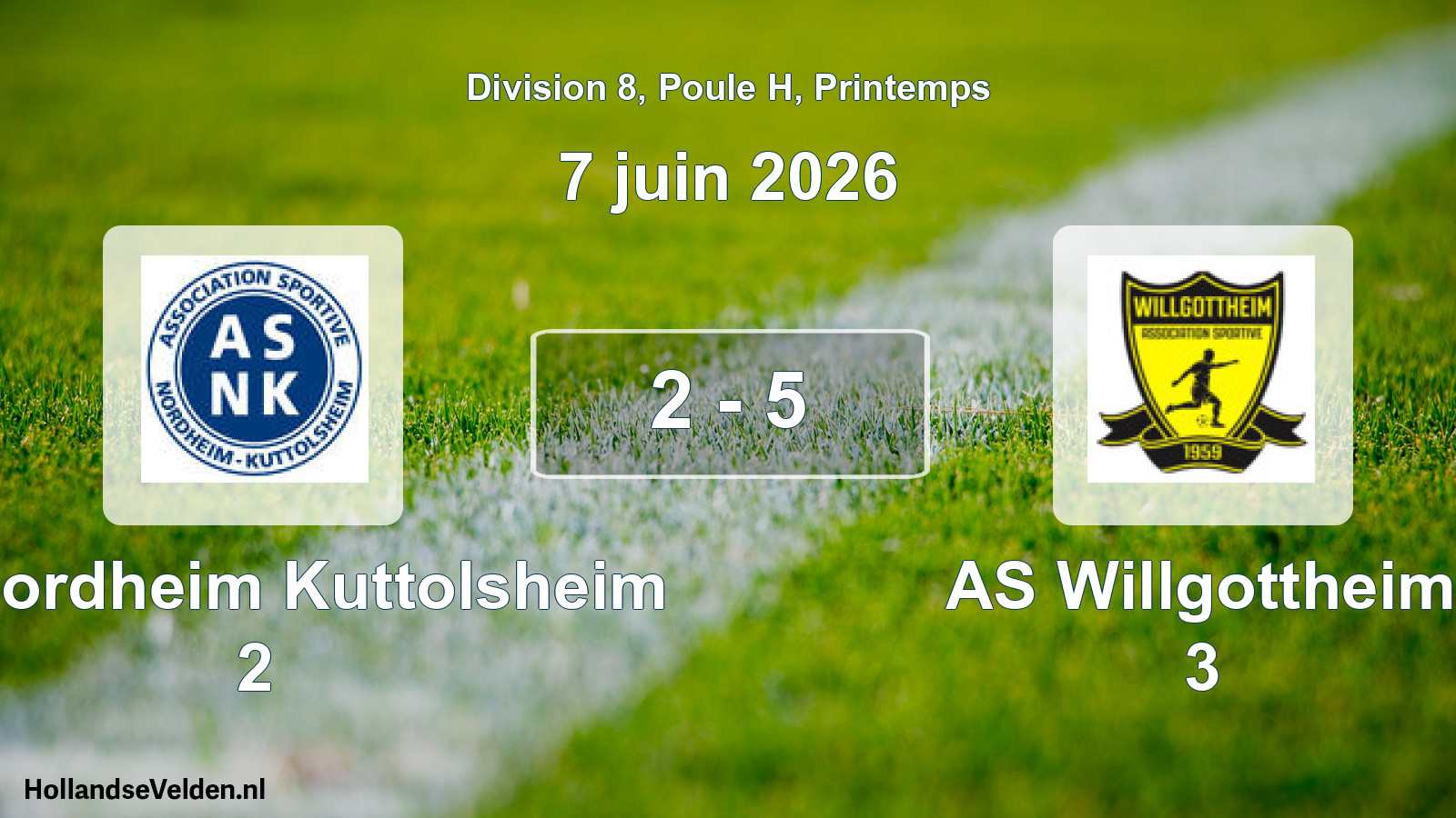 Gespeelde wedstrijd: AS Nordheim Kuttolsheim 2 - AS Willgottheim 3 2 - 5 (7 juni 2026)