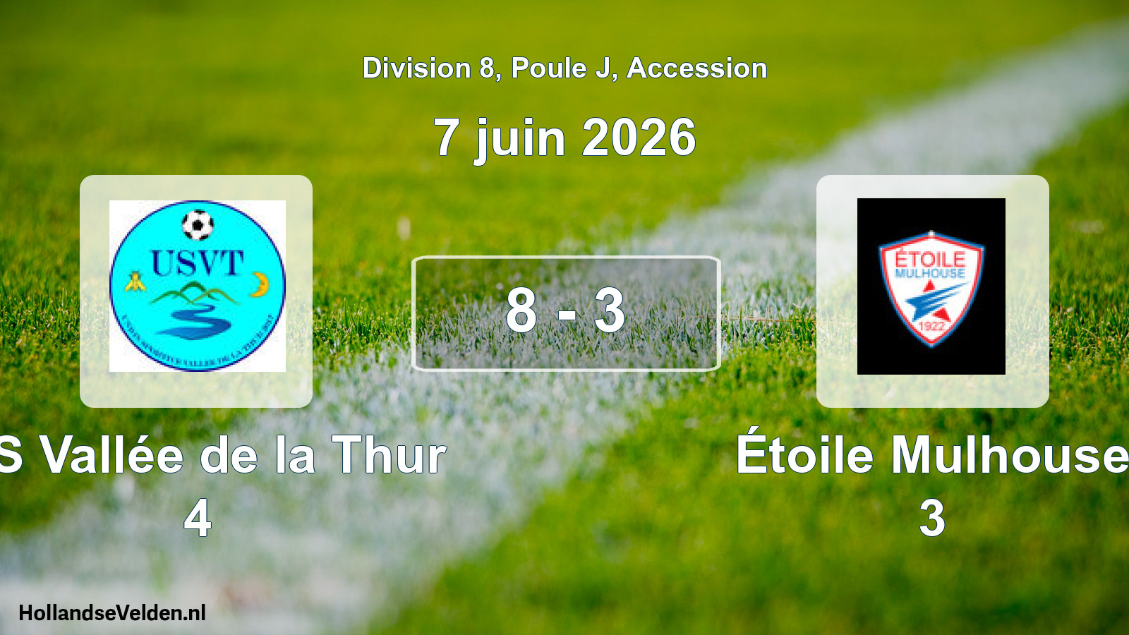 Gespeelde wedstrijd: US Vallée de la Thur 4 - Étoile Mulhouse 3 8 - 3 (7 juni 2026)