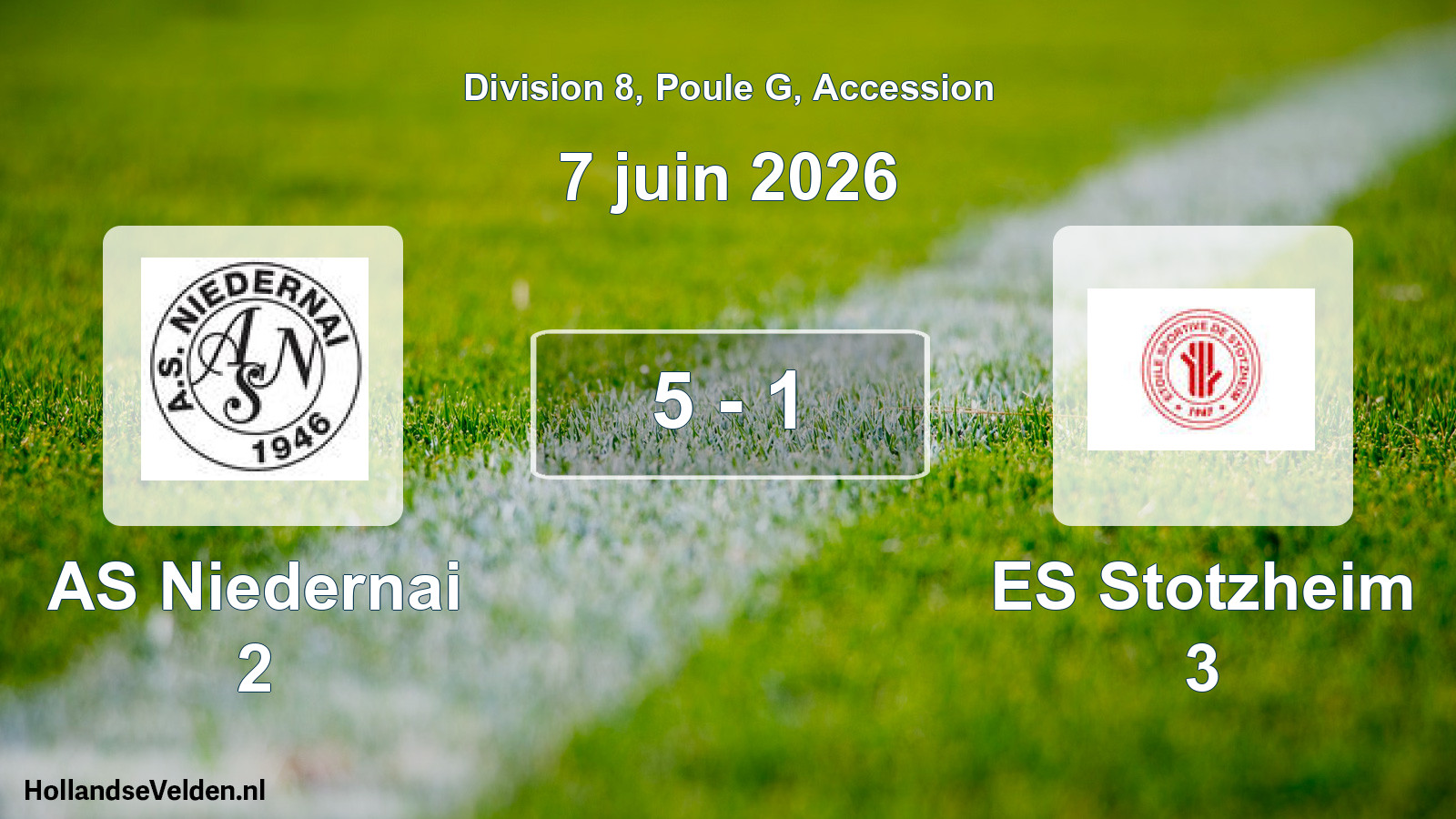 Gespeelde wedstrijd: AS Niedernai 2 - ES Stotzheim 3 5 - 1 (7 juni 2026)