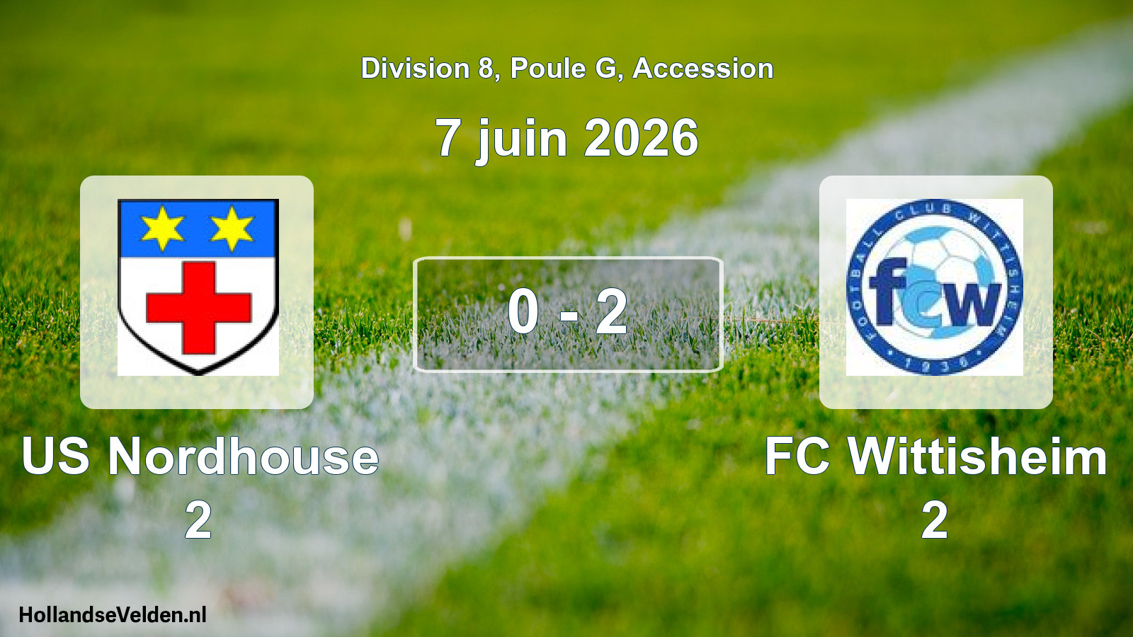 Gespeelde wedstrijd: US Nordhouse 2 - FC Wittisheim 2 0 - 2 (7 juni 2026)
