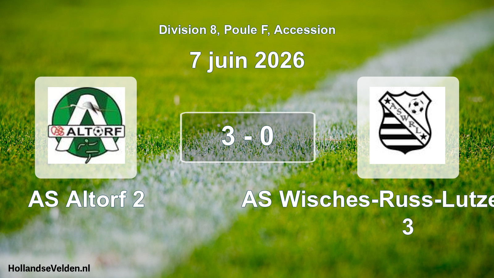 Gespeelde wedstrijd: AS Altorf 2 - AS Wisches-Russ-Lutzelhouse 3 3 - 0 (7 juni 2026)