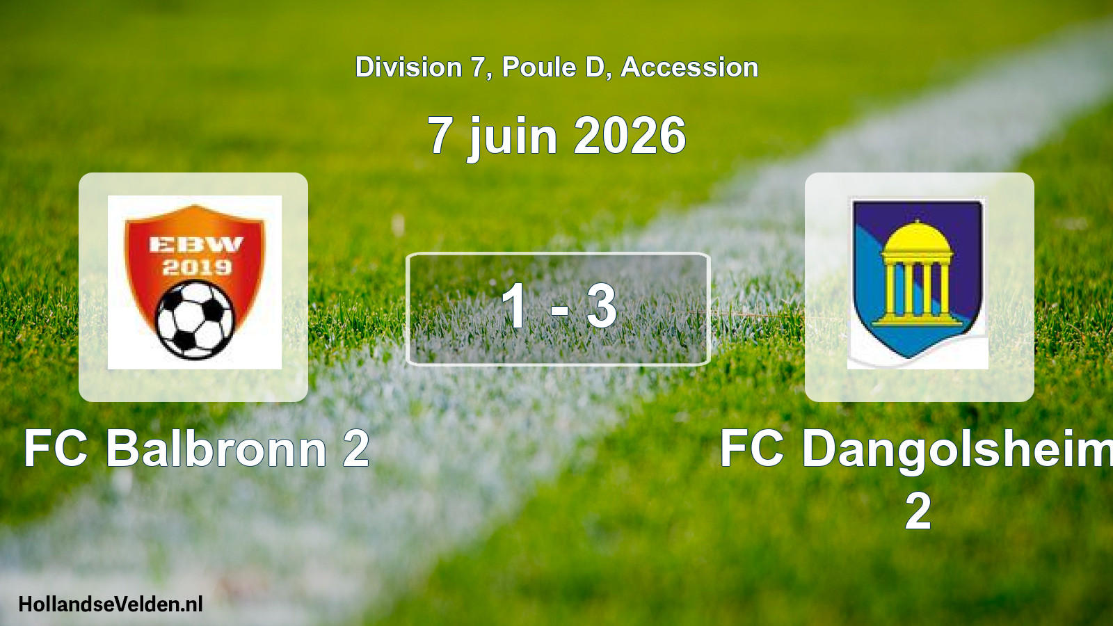 Gespeelde wedstrijd: FC Balbronn 2 - FC Dangolsheim 2 1 - 3 (7 juni 2026)