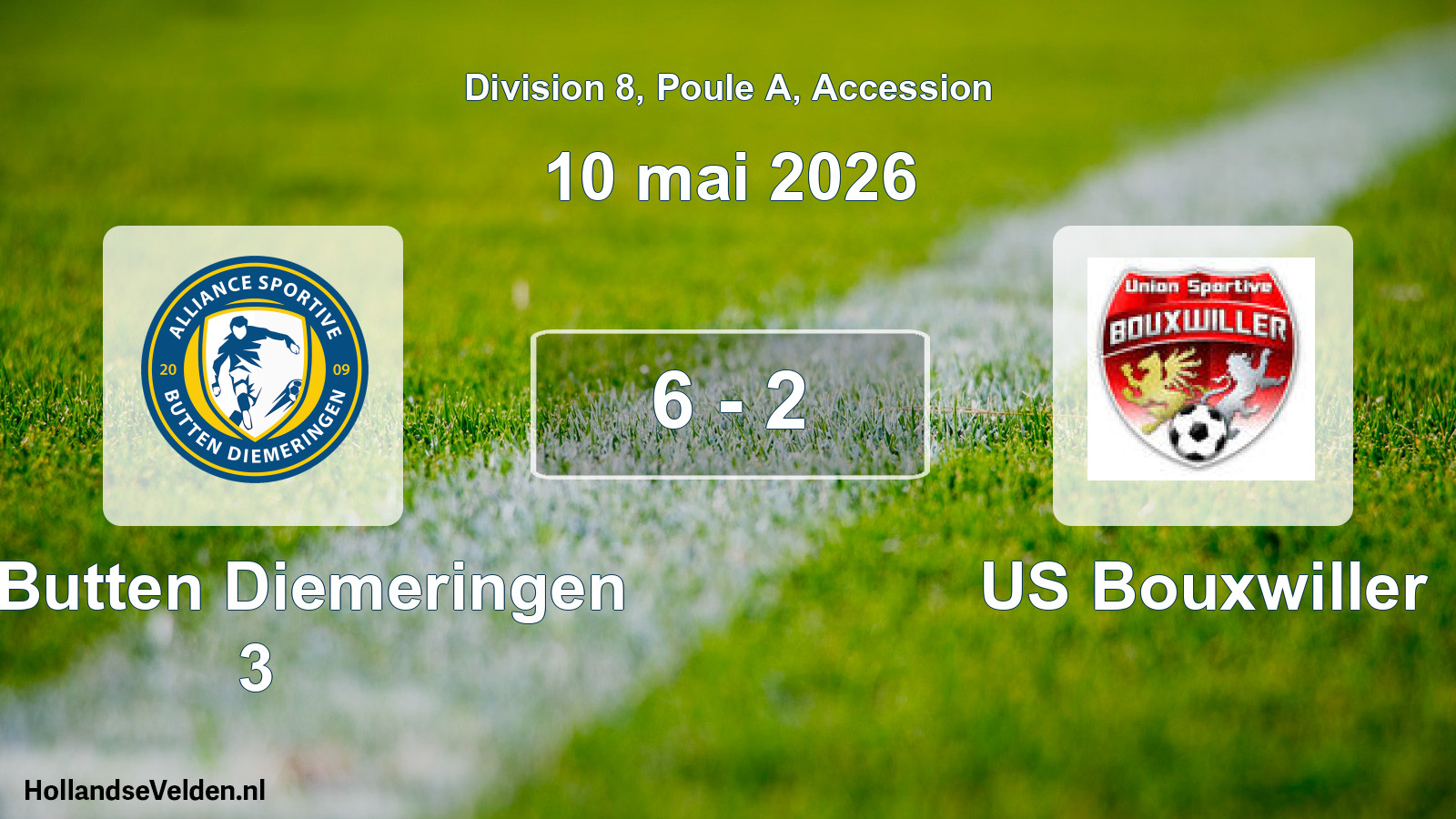 Gespeelde wedstrijd: AS Butten Diemeringen 3 - US Bouxwiller 6 - 2 (10 mei 2026)