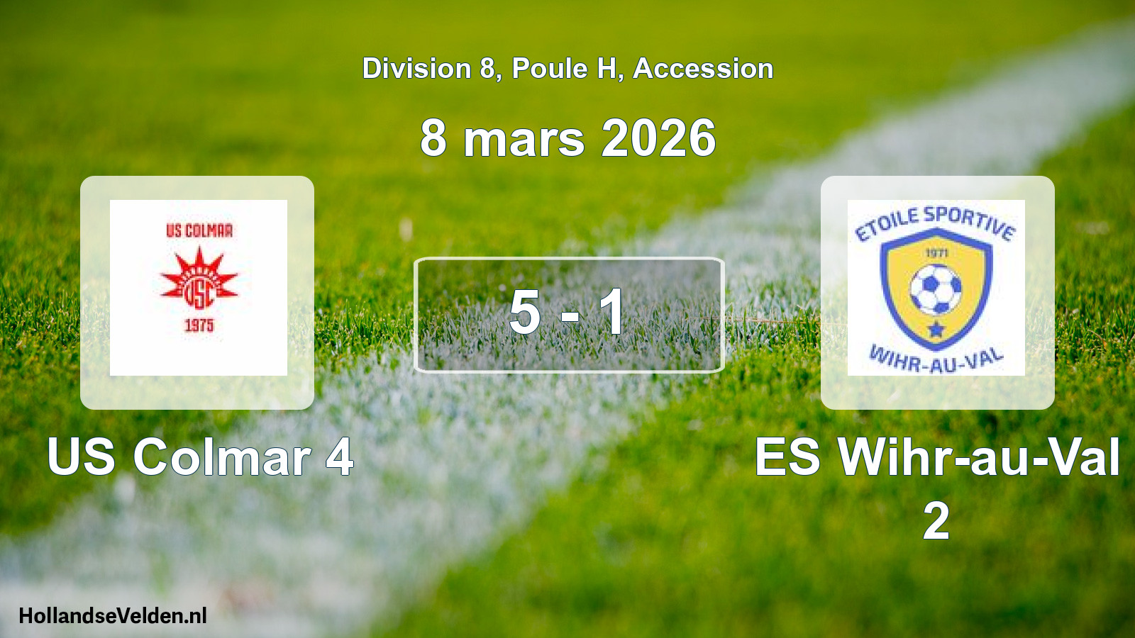 Gespeelde wedstrijd: US Colmar 4 - ES Wihr-au-Val 2 5 - 1 (8 maart 2026)