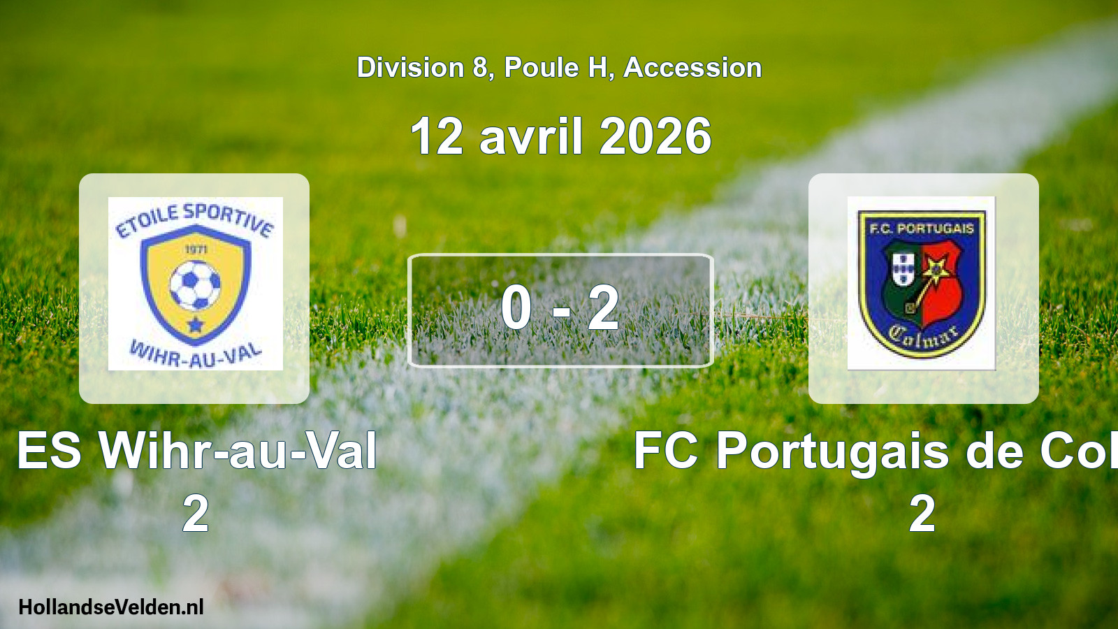 Gespeelde wedstrijd: ES Wihr-au-Val 2 - FC Portugais de Colmar 2 0 - 2 (12 april 2026)