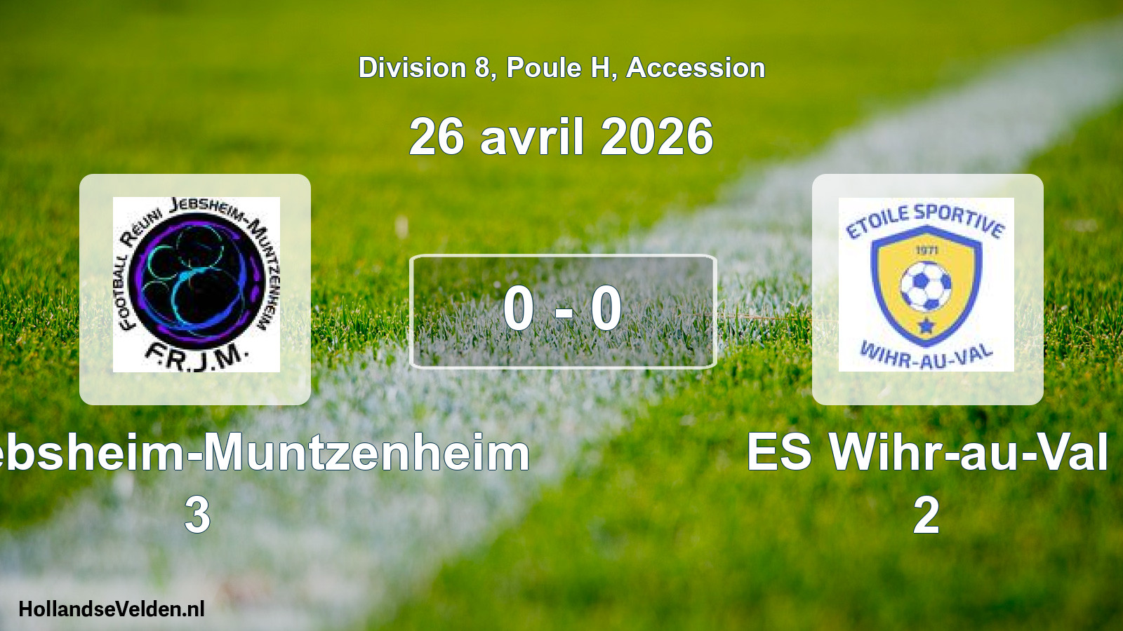 Gespeelde wedstrijd: FR Jebsheim-Muntzenheim 3 - ES Wihr-au-Val 2 0 - 0 (26 april 2026)