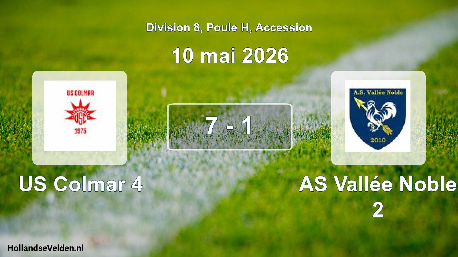 Gespeelde wedstrijd: US Colmar 4 - AS Vallée Noble 2 7 - 1 (10 mei 2026)