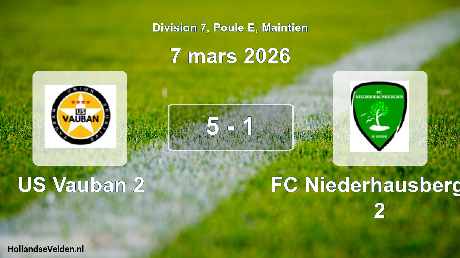 Gespeelde wedstrijd: US Vauban 2 - FC Niederhausbergen 2 5 - 1 (7 maart 2026)