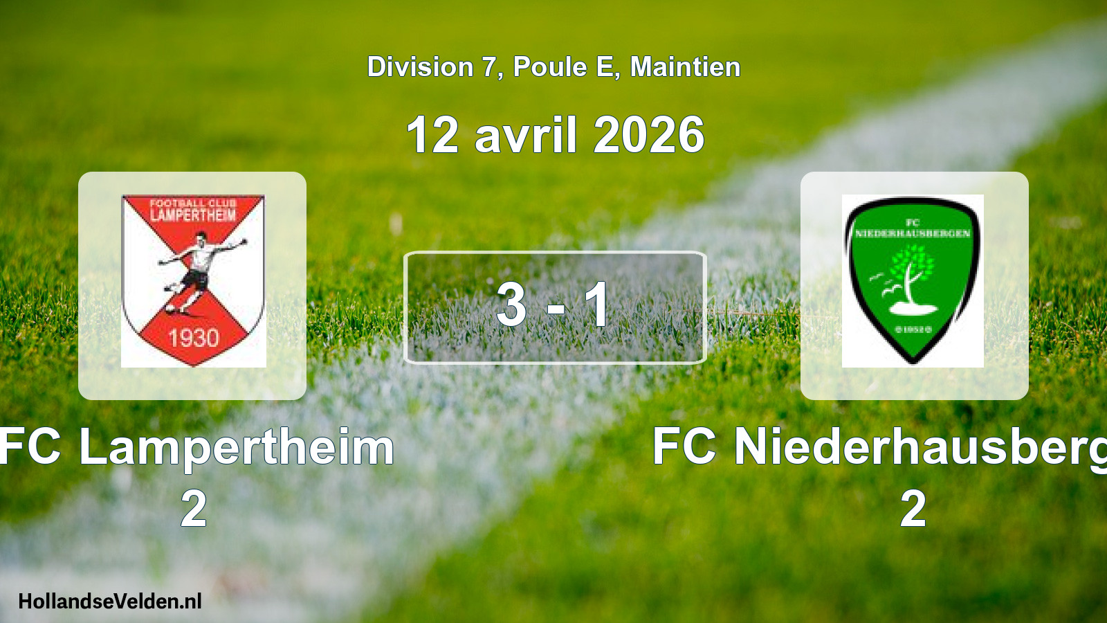 Gespeelde wedstrijd: FC Lampertheim 2 - FC Niederhausbergen 2 3 - 1 (12 april 2026)