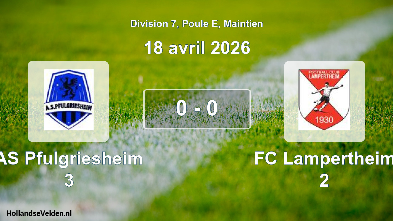 Gespeelde wedstrijd: AS Pfulgriesheim 3 - FC Lampertheim 2 0 - 0 (18 april 2026)