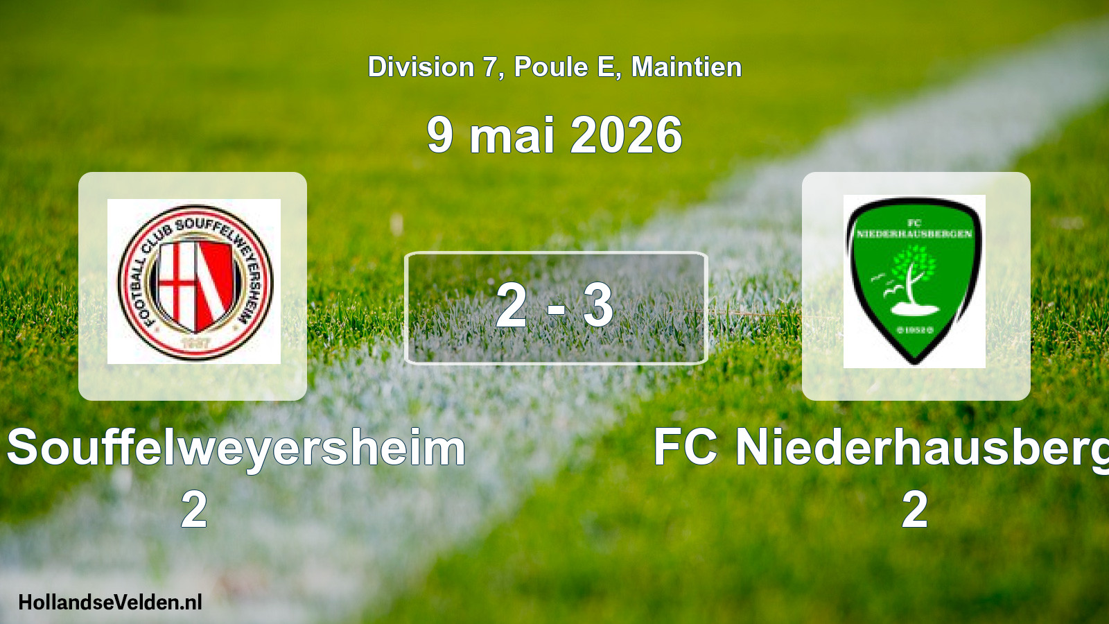 Gespeelde wedstrijd: FC Souffelweyersheim 2 - FC Niederhausbergen 2 2 - 3 (9 mei 2026)