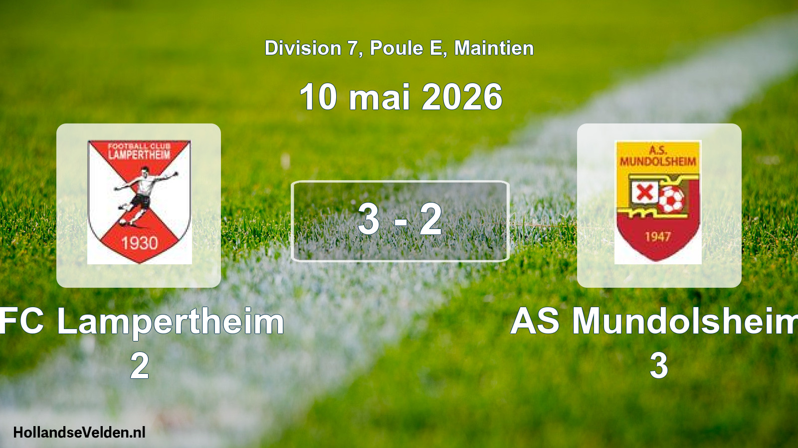 Gespeelde wedstrijd: FC Lampertheim 2 - AS Mundolsheim 3 3 - 2 (10 mei 2026)