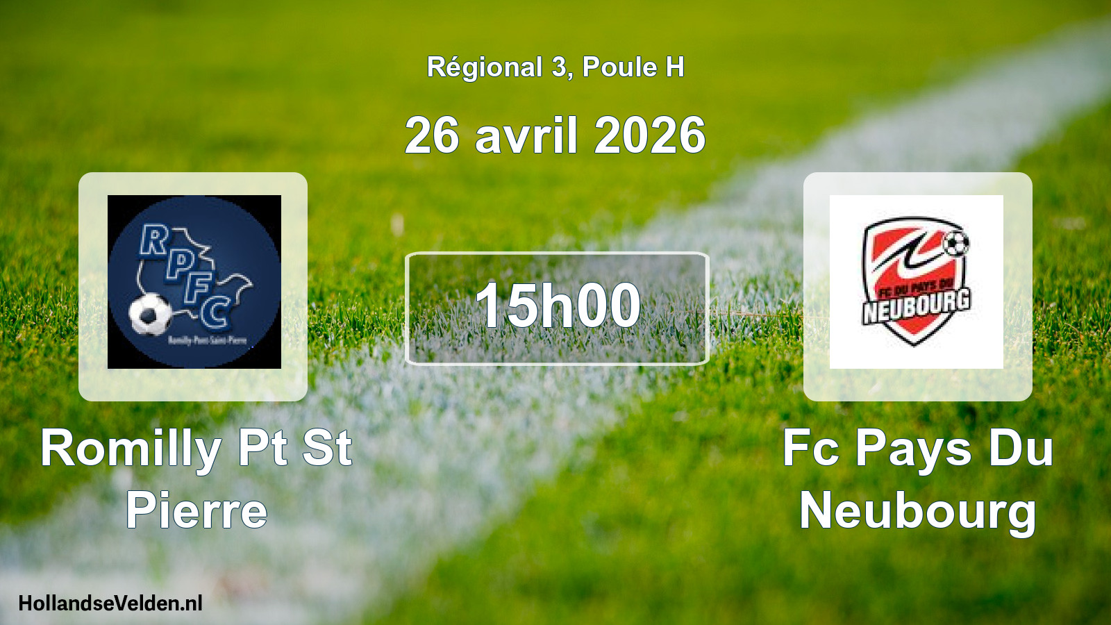 Scheduled Match: Romilly Pt St Pierre - Fc Pays Du Neubourg (26 April 2026)