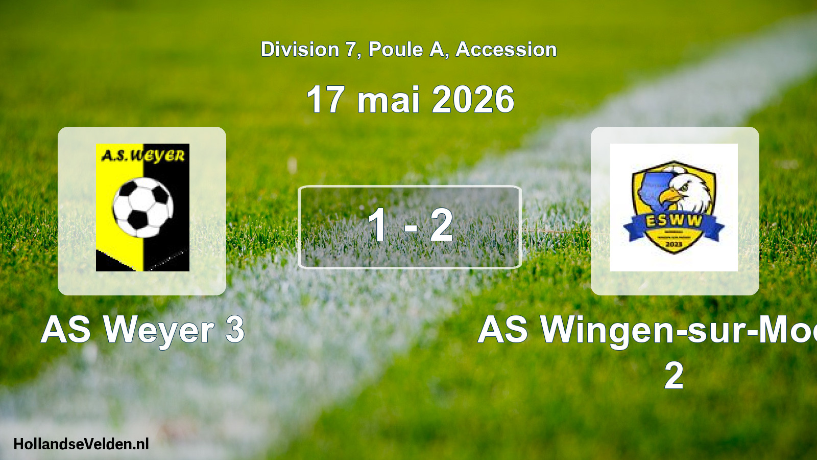 Gespeelde wedstrijd: AS Weyer 3 - AS Wingen-sur-Moder 2 1 - 2 (17 mei 2026)