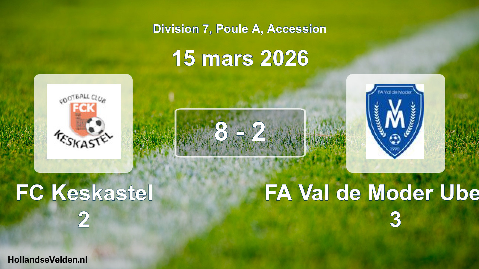 Gespeelde wedstrijd: FC Keskastel 2 - FA Val de Moder Uberach 3 8 - 2 (15 maart 2026)
