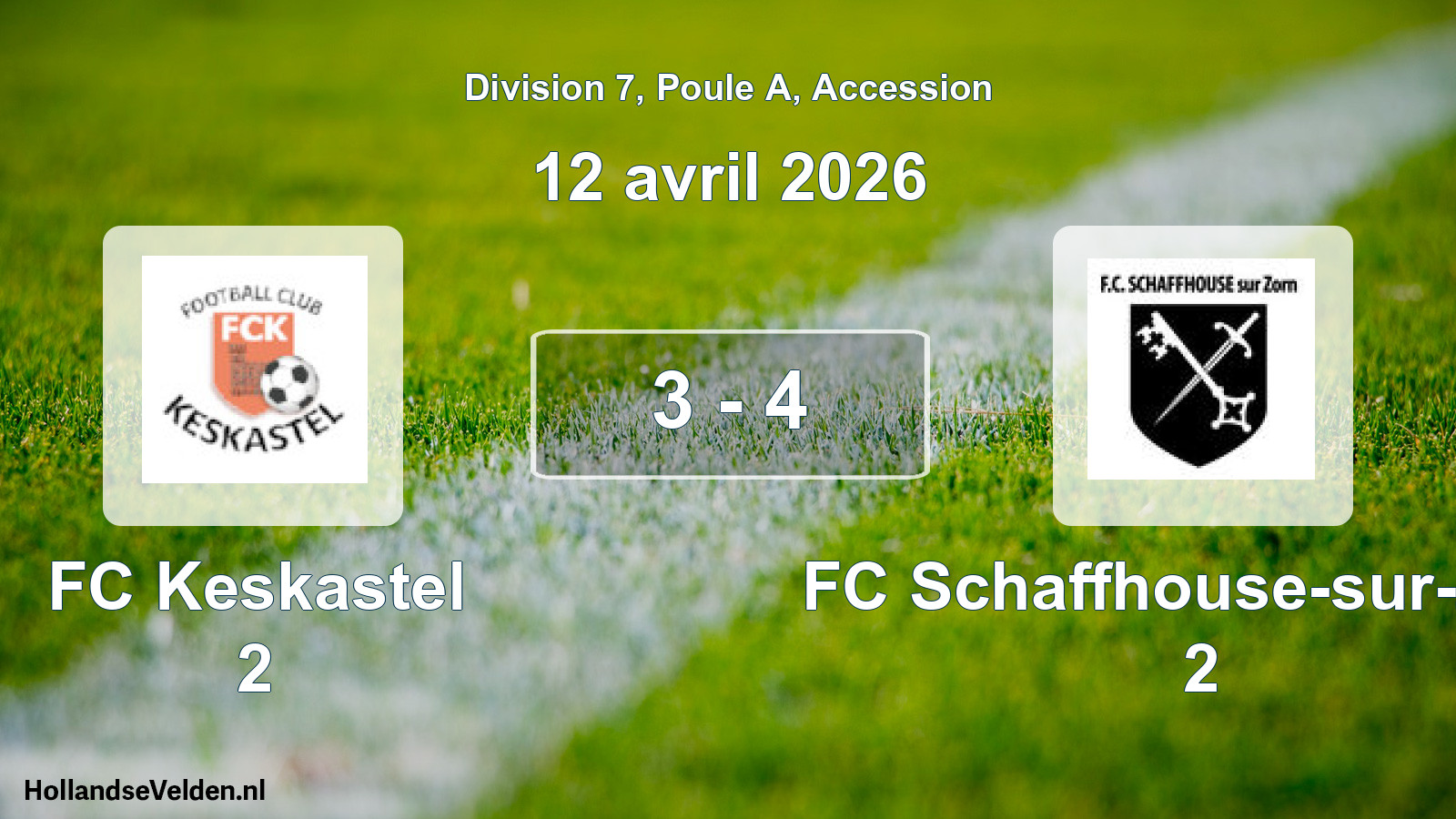 Gespeelde wedstrijd: FC Keskastel 2 - FC Schaffhouse-sur-Zorn 2 3 - 4 (12 april 2026)