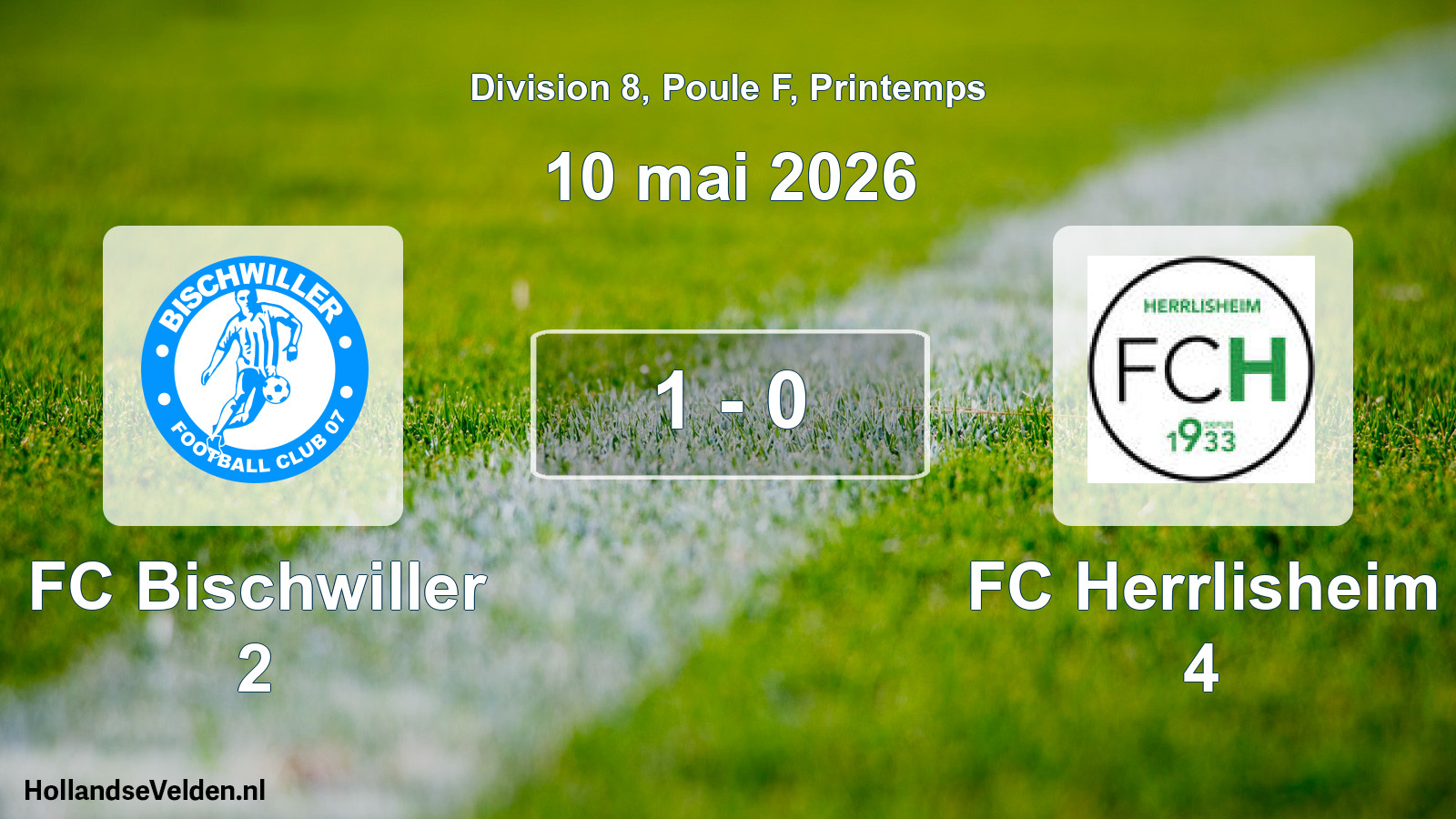 Gespeelde wedstrijd: FC Bischwiller 2 - FC Herrlisheim 4 1 - 0 (10 mei 2026)