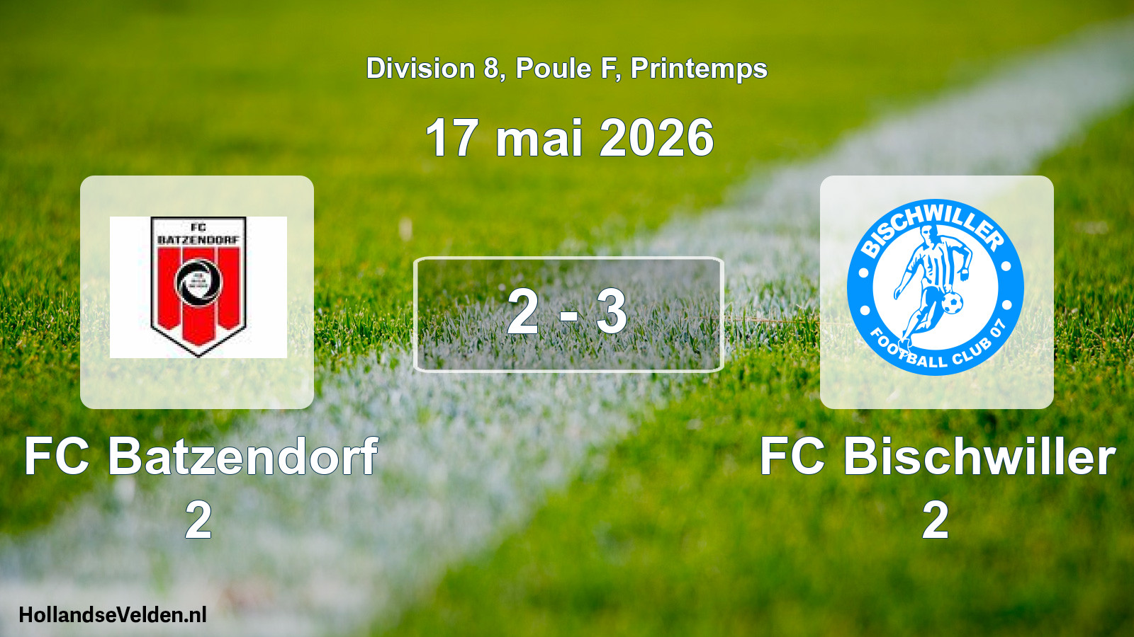 Gespeelde wedstrijd: FC Batzendorf 2 - FC Bischwiller 2 2 - 3 (17 mei 2026)