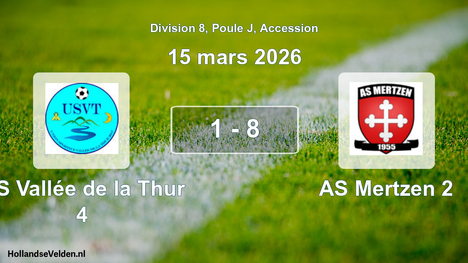 Gespeelde wedstrijd: US Vallée de la Thur 4 - AS Mertzen 2 1 - 8 (15 maart 2026)
