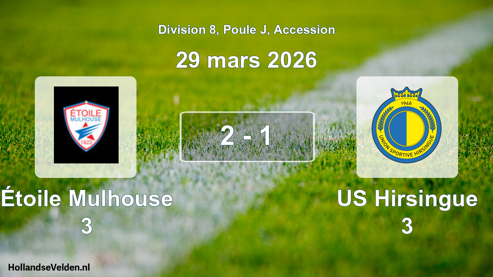 Gespeelde wedstrijd: Étoile Mulhouse 3 - US Hirsingue 3 2 - 1 (29 maart 2026)