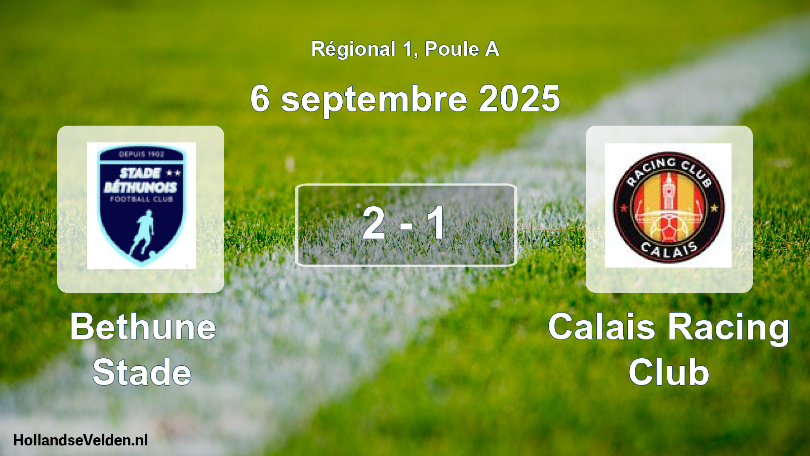 Gespeelde wedstrijd: Bethune Stade - Calais Racing Club 2 - 1 (6 september 2025)