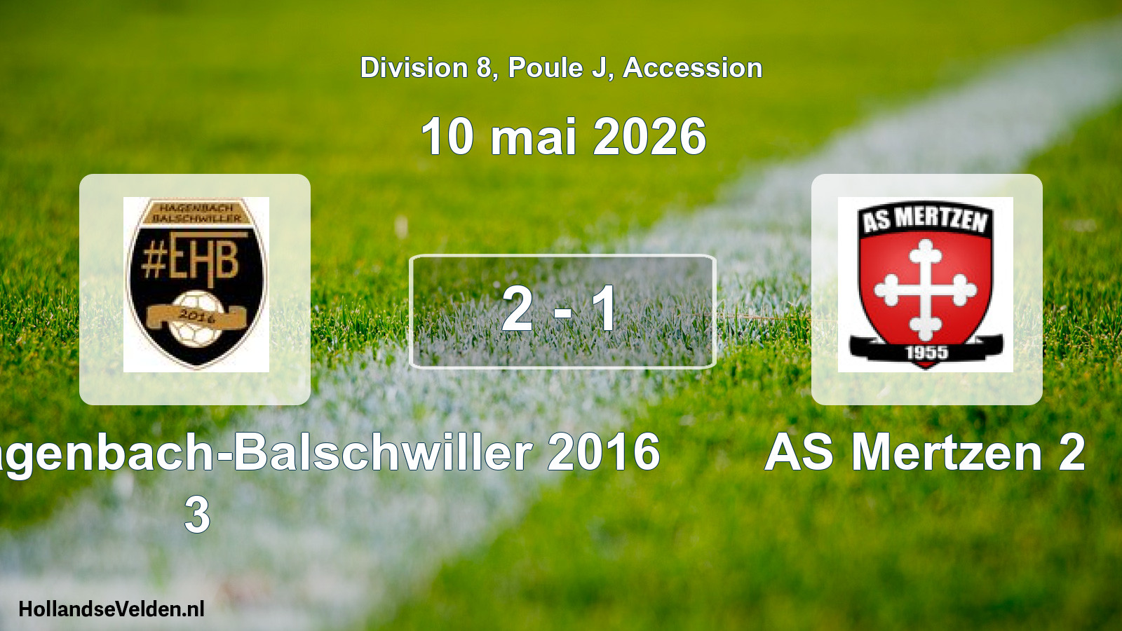 Gespeelde wedstrijd: Entente Hagenbach-Balschwiller 2016 3 - AS Mertzen 2 2 - 1 (10 mei 2026)