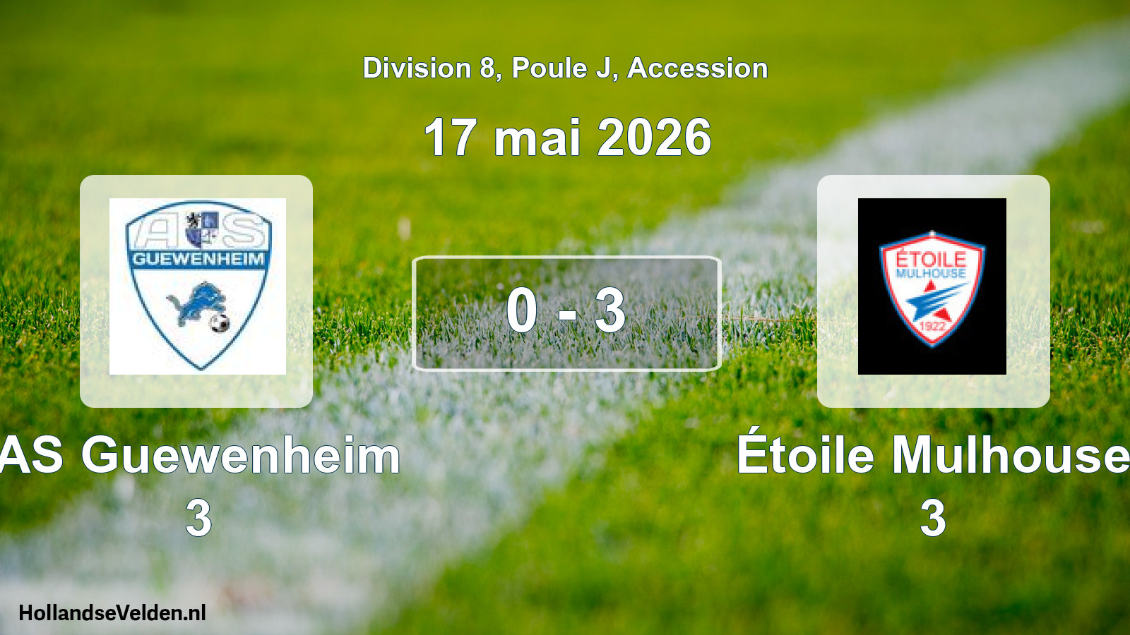 Gespeelde wedstrijd: AS Guewenheim 3 - Étoile Mulhouse 3 0 - 3 (17 mei 2026)